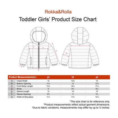 Toddler Girls' Lightweight Puffer Jacket Baby & Toddler Outerwear Rokka & Rolla