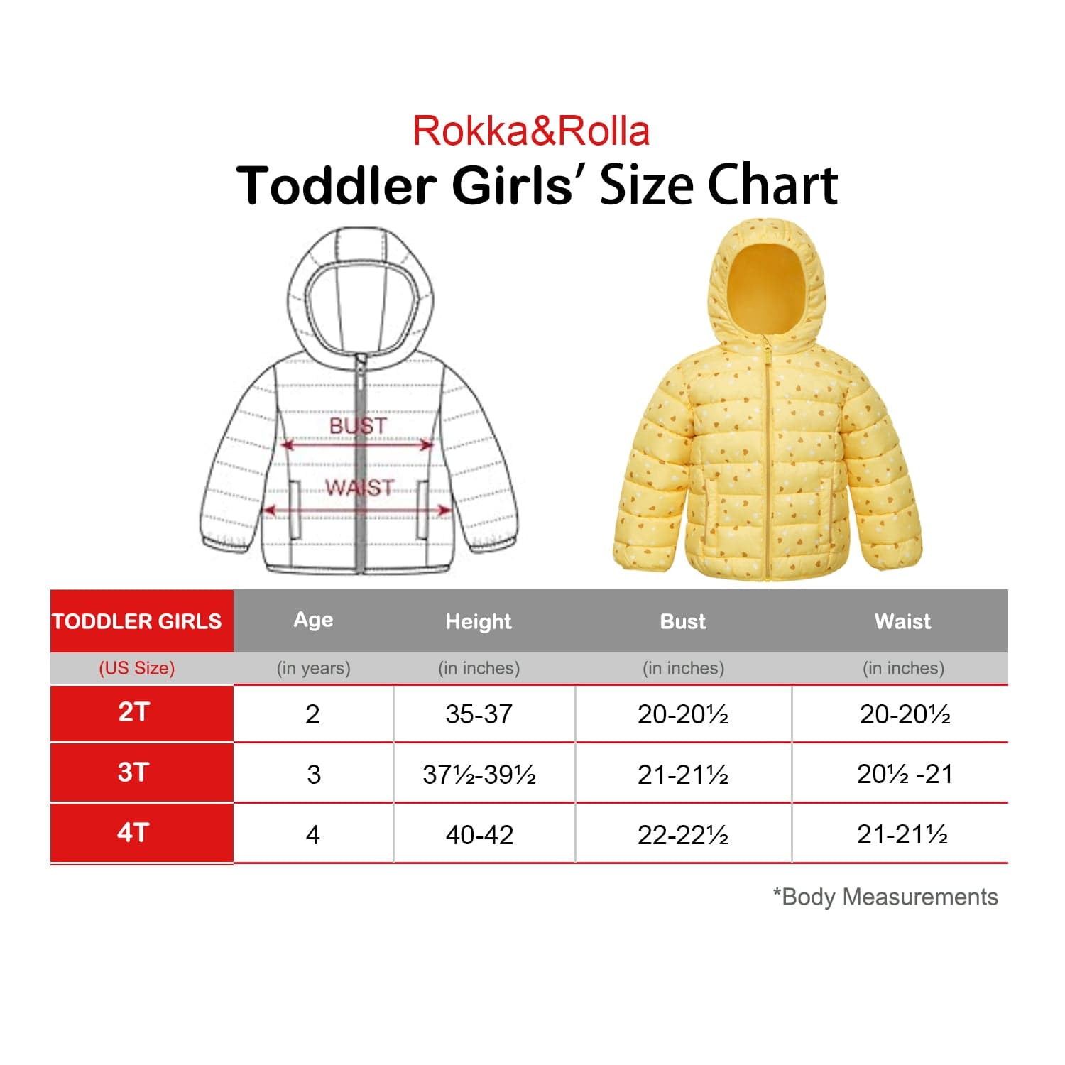 Toddler Girls' Lightweight Puffer Jacket Baby & Toddler Outerwear Rokka & Rolla