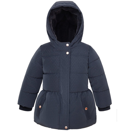 Toddler Girls' Soft Faux Mini-Fur Lined Puffer Jacket Winter Coat Midnight Sky / 2T Rokka&Rolla