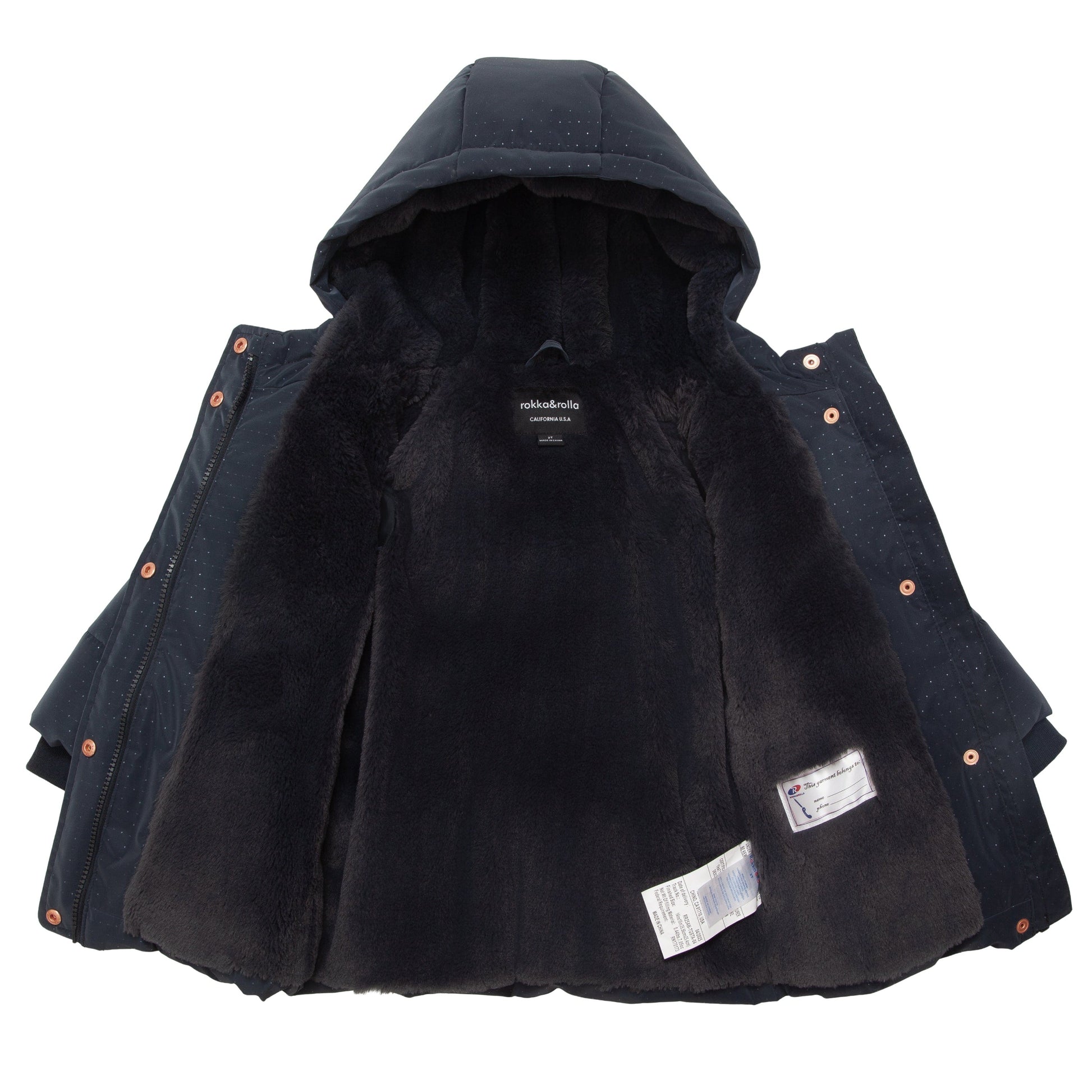 Toddler Girls' Soft Faux Mini-Fur Lined Puffer Jacket Winter Coat Rokka&Rolla
