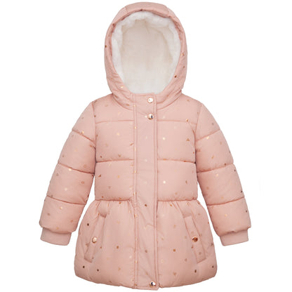 Toddler Girls' Soft Faux Mini-Fur Lined Puffer Jacket Winter Coat Rosy Glow / 2T Rokka&Rolla