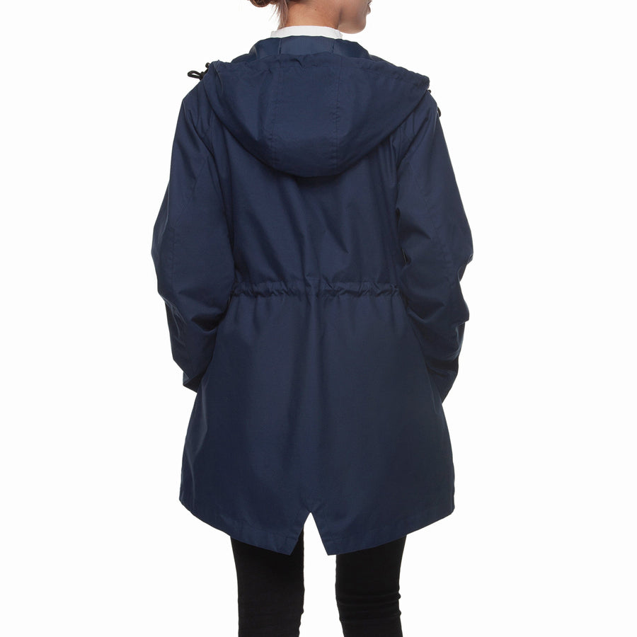 Womens Water Resistant Anorak Hooded Rain Jacket Trench Coat Rokkaandrolla