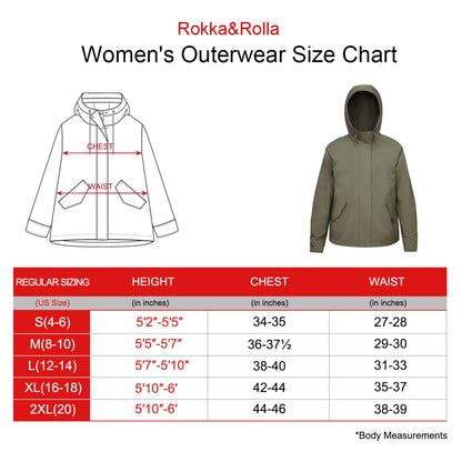 Women's Deluxe Water-Resistant Windbreaker Coats & Jackets Rokka & Rolla
