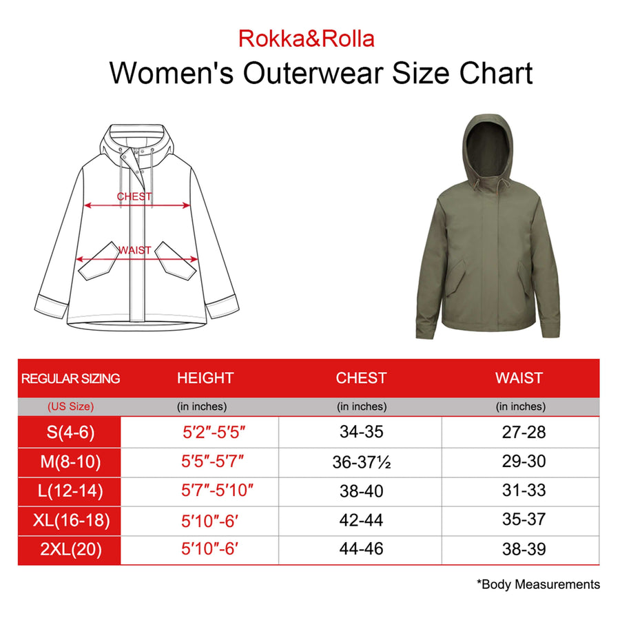 Women's Deluxe Water-Resistant Windbreaker Coats & Jackets Rokka & Rolla