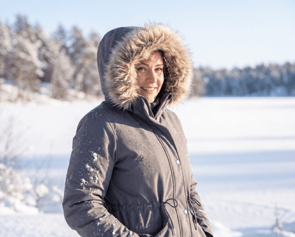 Women's Lightweight Parka Jacket with Faux Fur Hood Coats & Jackets Rokka & Rolla
