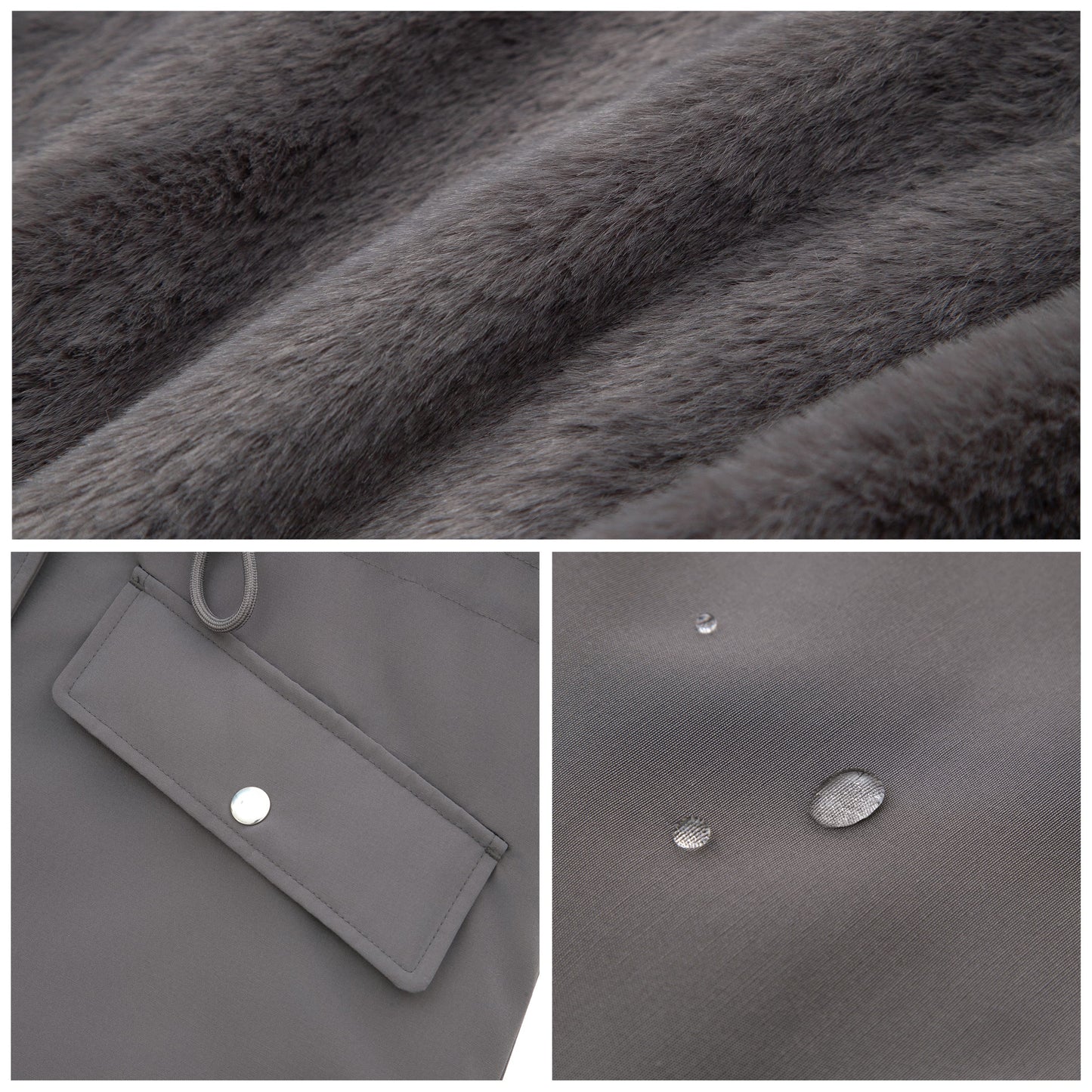 Women's Lightweight Parka Jacket with Faux Fur Hood Coats & Jackets Rokka & Rolla