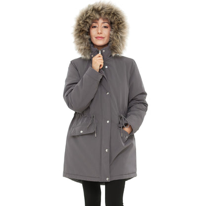 Women's Lightweight Parka Jacket with Faux Fur Hood Coats & Jackets Rokka & Rolla