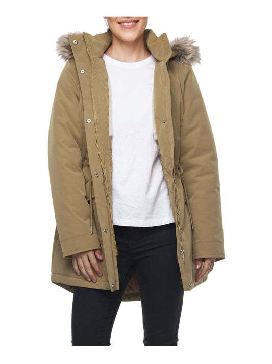 Women's Lightweight Parka Jacket with Faux Fur Hood Coats & Jackets Rokka & Rolla