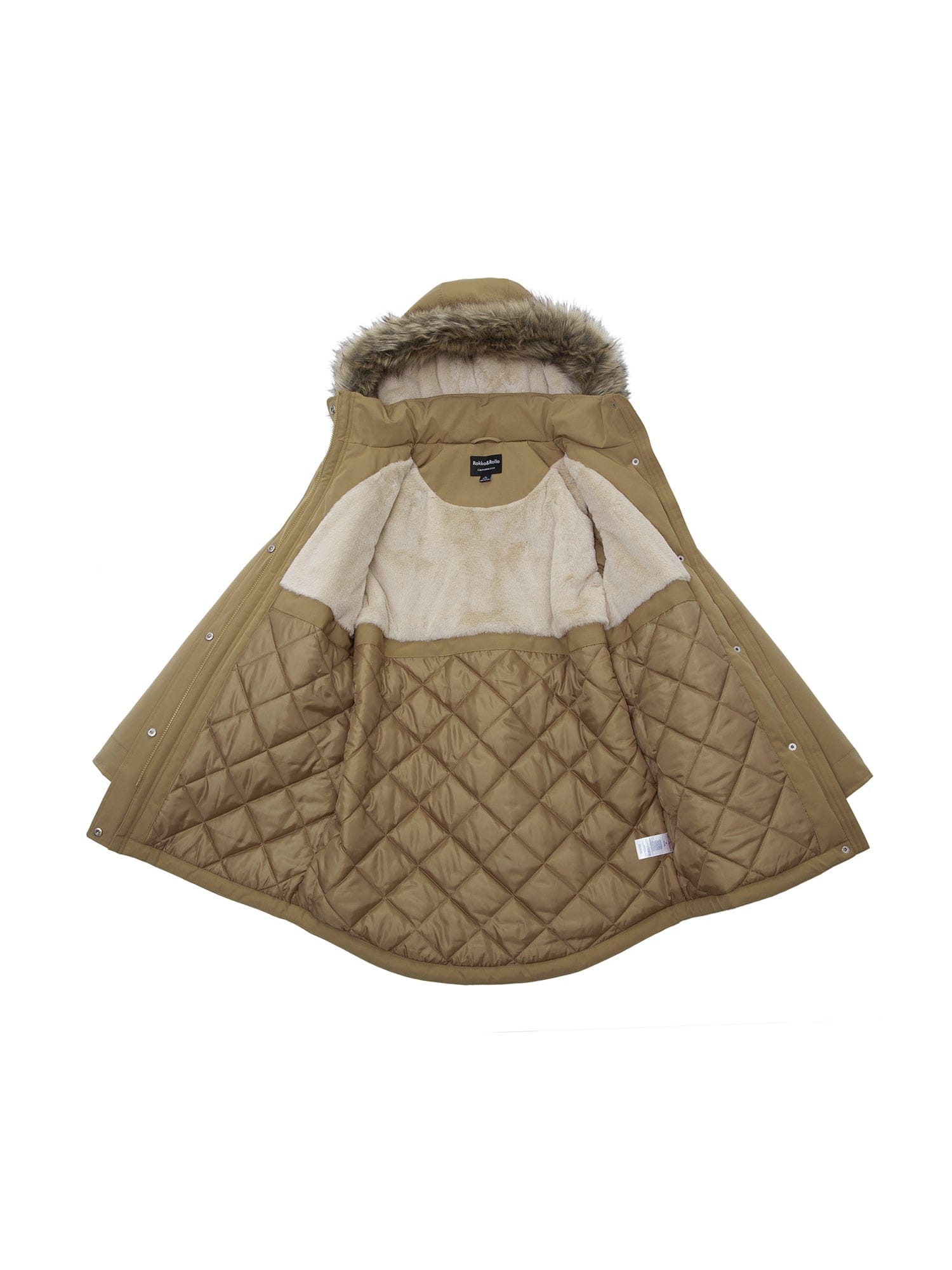 Women's Lightweight Parka Jacket with Faux Fur Hood Coats & Jackets Rokka & Rolla