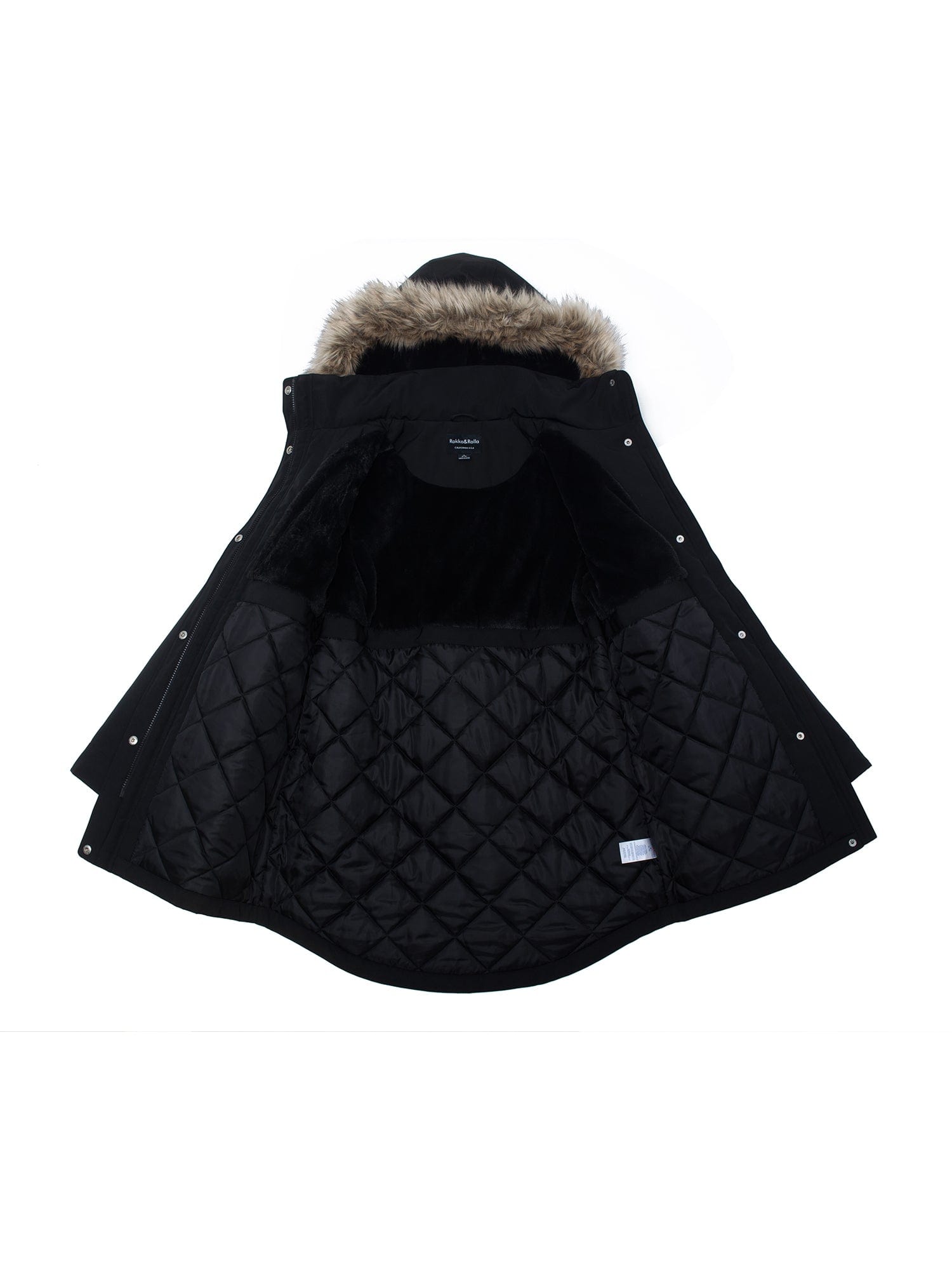 Women's Lightweight Parka Jacket with Faux Fur Hood Coats & Jackets Rokka & Rolla