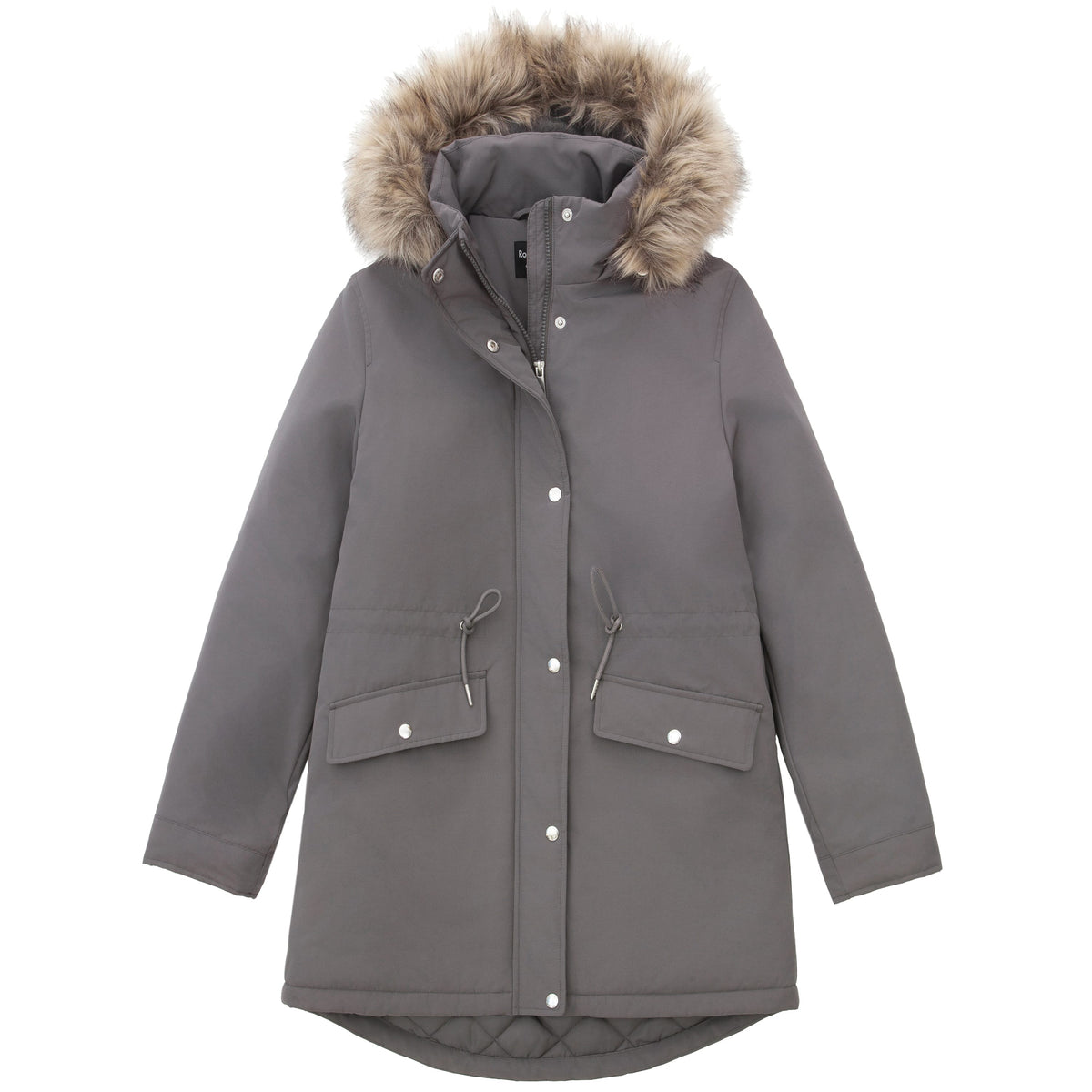 Women's Lightweight Parka Jacket with Faux Fur Hood Coats & Jackets S (4-6) / Dim Grey Rokka & Rolla