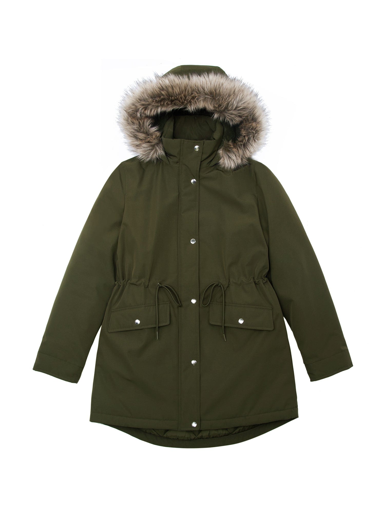 Women's Lightweight Parka Jacket with Faux Fur Hood Coats & Jackets S (4-6) / Olive Rokka & Rolla
