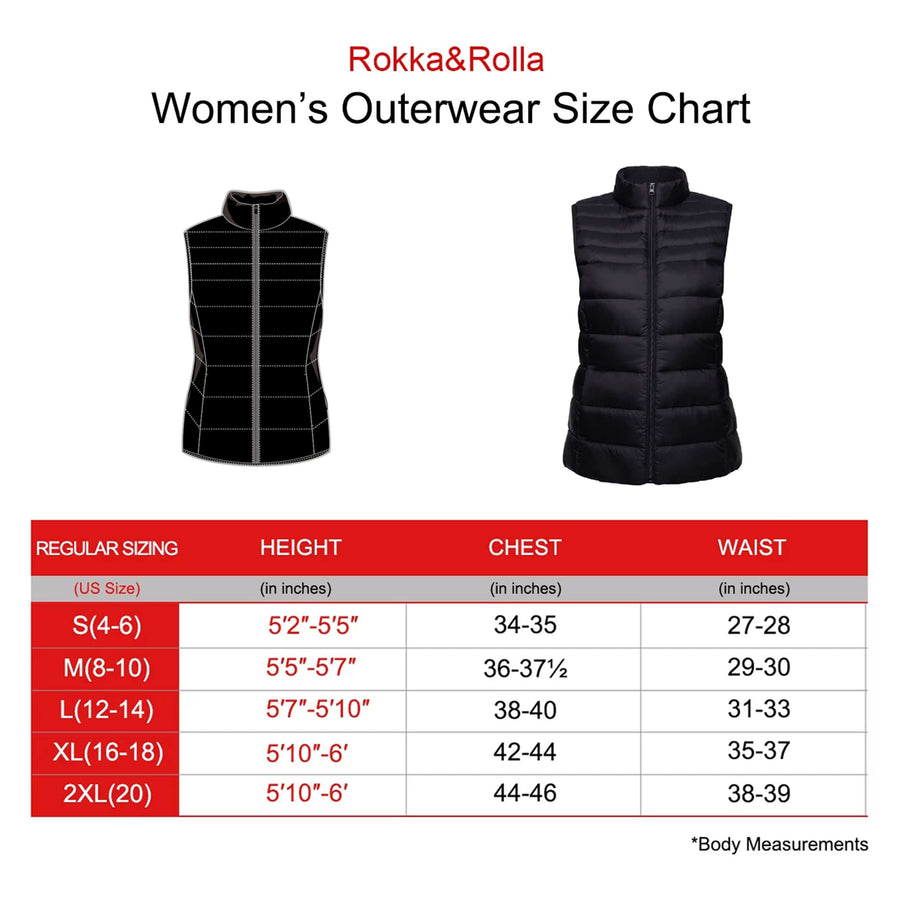 Women's Lightweight Puffer Vest Vests Rokka & Rolla