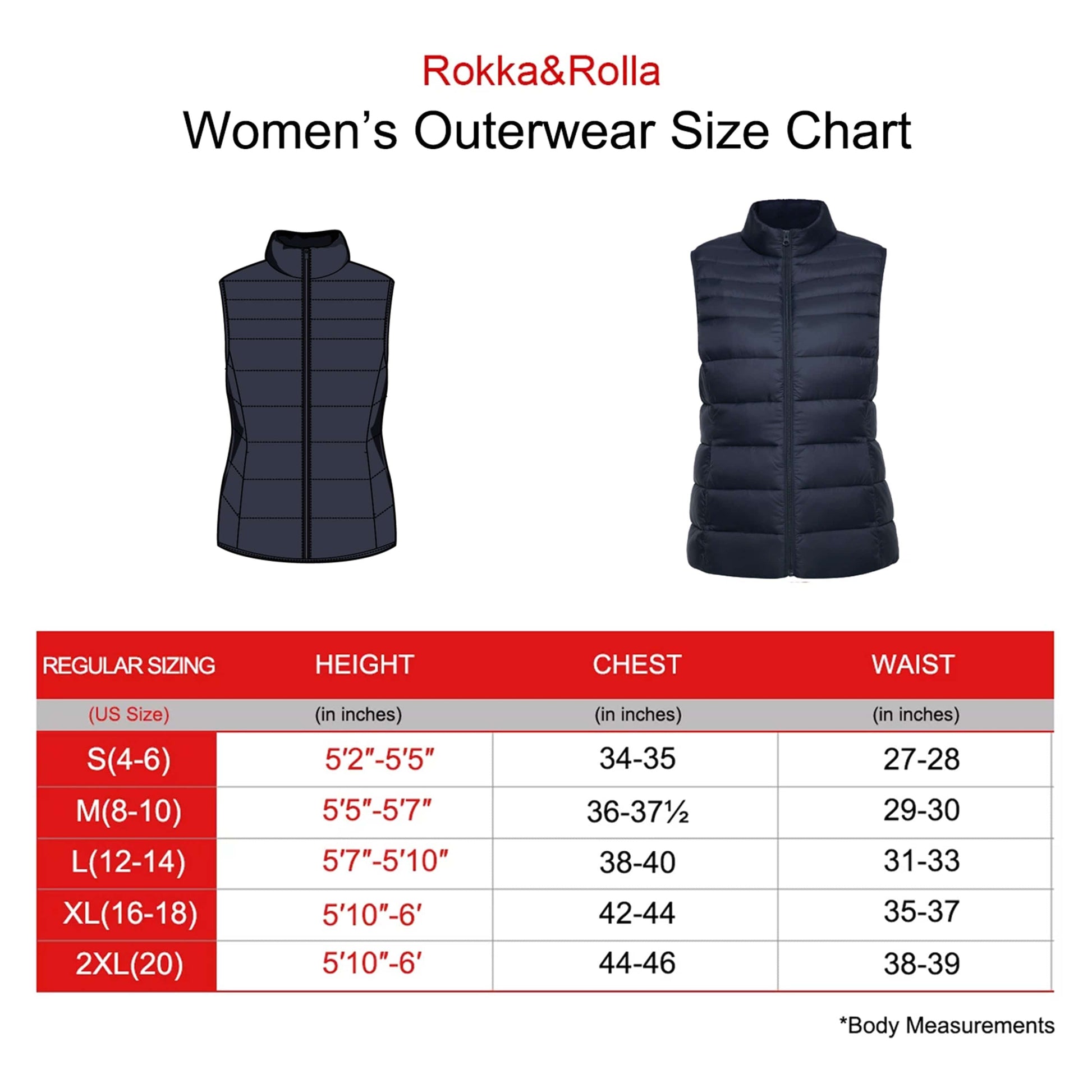 Women's Lightweight Puffer Vest Vests Rokka & Rolla
