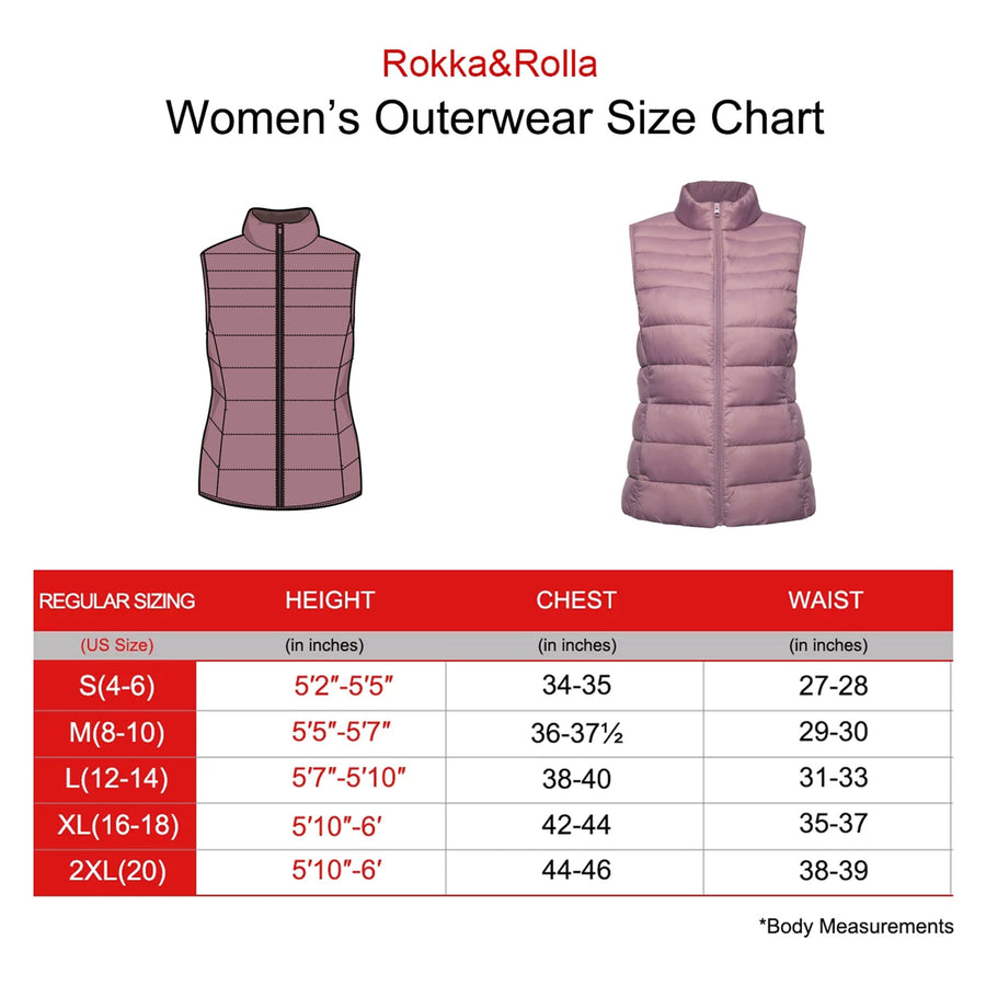 Women's Lightweight Puffer Vest Vests Rokka & Rolla