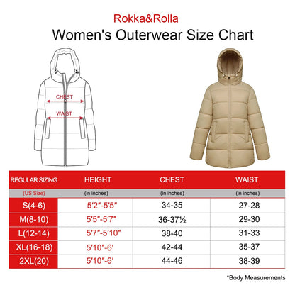 Women's Long Puffer Jacket Coats & Jackets Rokka & Rolla