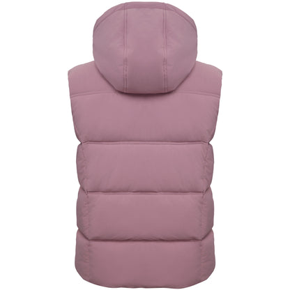 Women's Puffer Hooded Quilted Sleeveless Jacket Insulated Vest - Mauve Coats & Jackets Rokka&Rolla