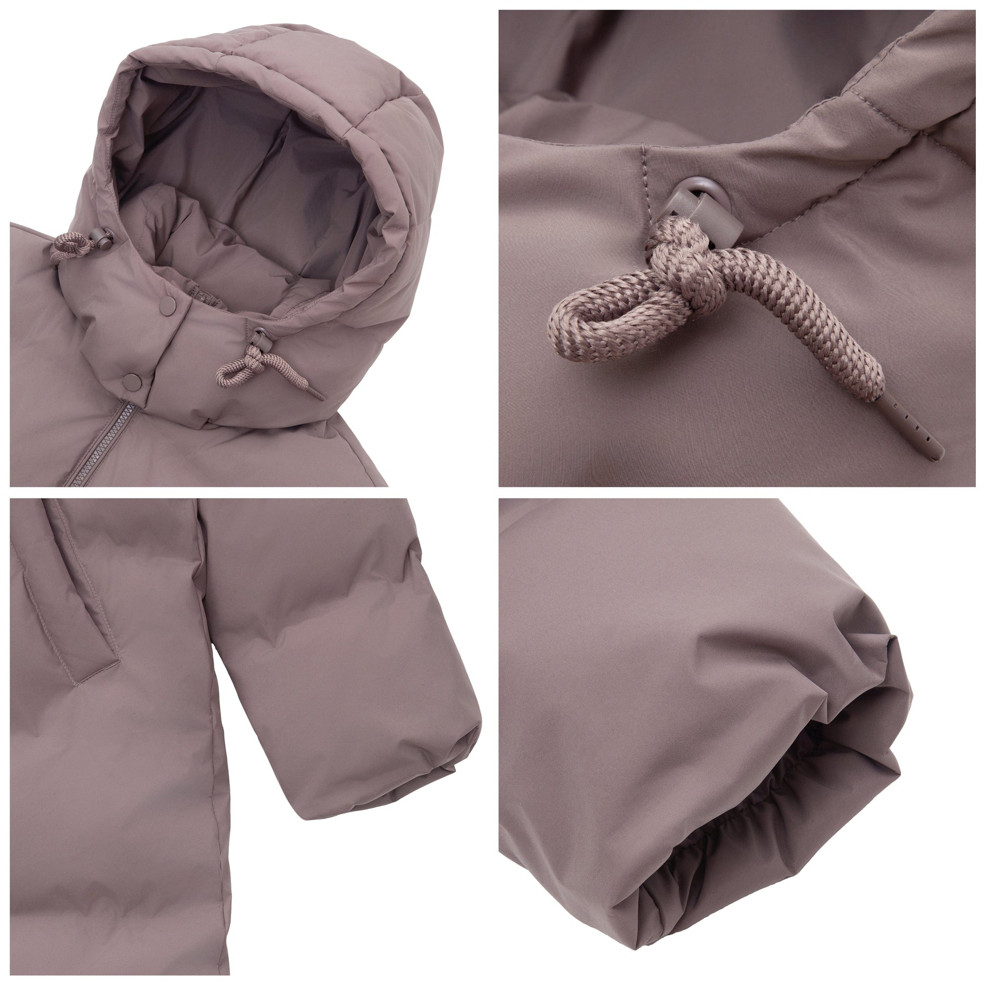 Women's Puffer Jacket Long Padded Coat Two Way Zipper Knee Length Warm Outerwear - Stone Coats & Jackets Rokka&Rolla