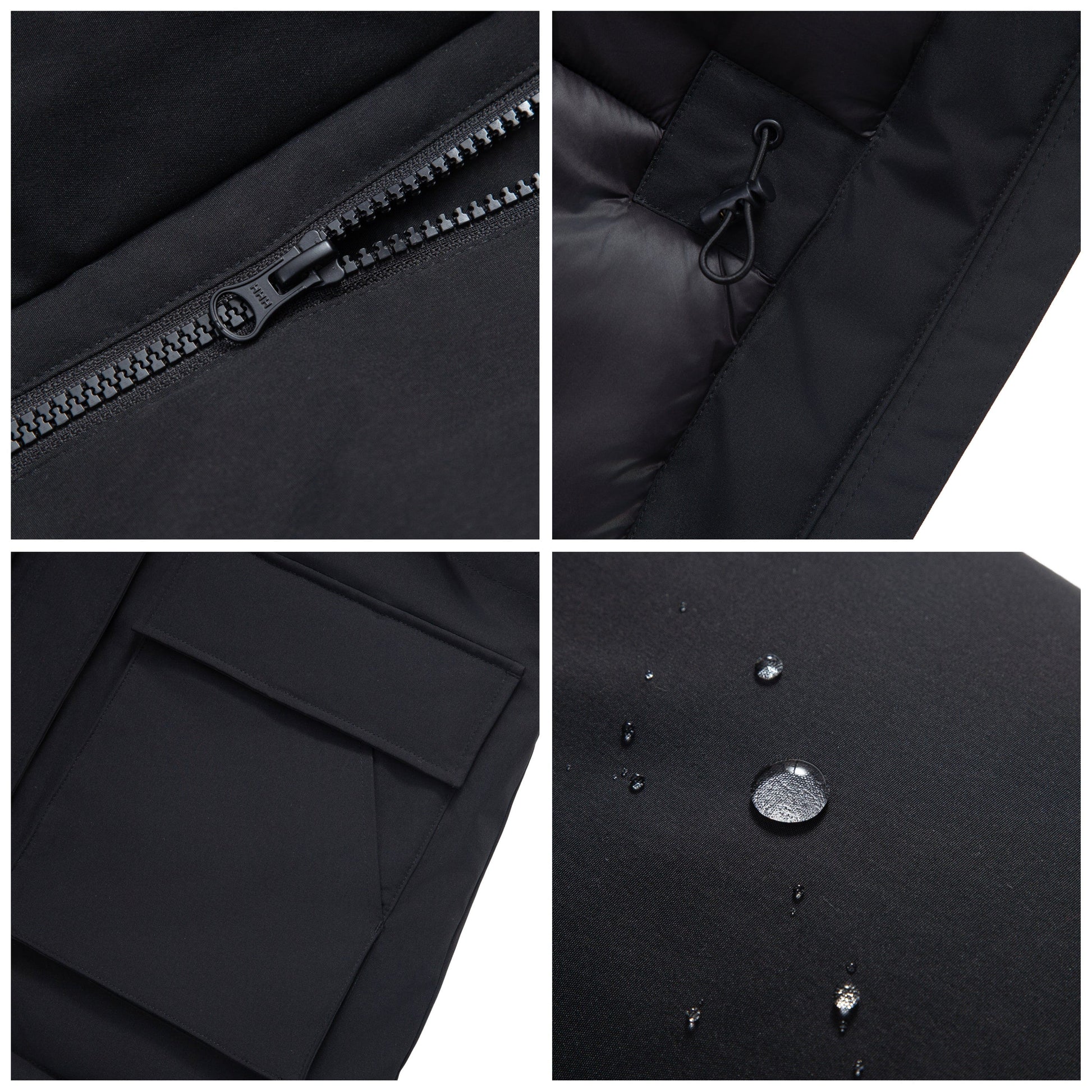 Women's Quilted Jacket Long Line Hip Length Insulated Outerwear - Black Coats & Jackets Rokka&Rolla