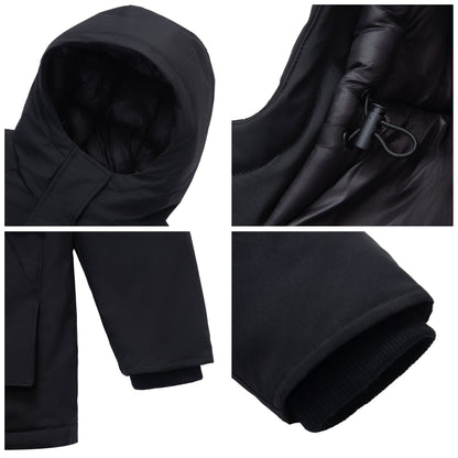 Women's Quilted Jacket Long Line Hip Length Insulated Outerwear - Black Coats & Jackets Rokka&Rolla