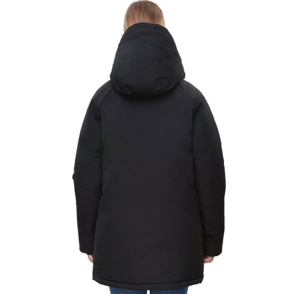 Women's Quilted Jacket Long Line Hip Length Insulated Outerwear - Black Coats & Jackets Rokka&Rolla