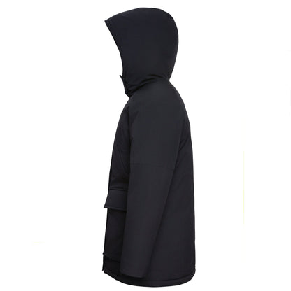Women's Quilted Jacket Long Line Hip Length Insulated Outerwear - Black Coats & Jackets Rokka&Rolla