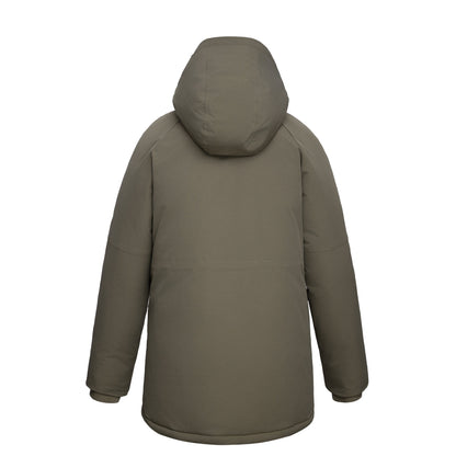 Women's Quilted Jacket Long Line Hip Length Insulated Outerwear - Olive Coats & Jackets Rokka&Rolla
