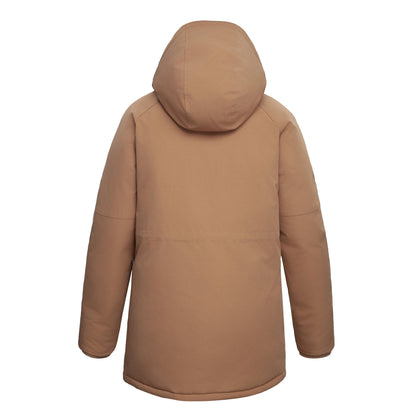 Women's Quilted Jacket Long Line Hip Length Insulated Outerwear - Sandstone Coats & Jackets Rokka&Rolla