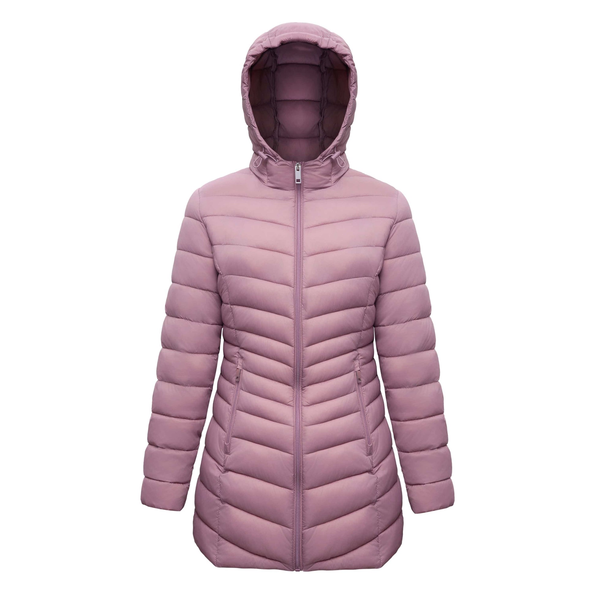 Women's Ultra Light Packable Long Puffer Jacket Coats & Jackets S (4-6) / Mauve Rokka & Rolla