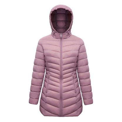 Women's Ultra Light Packable Long Puffer Jacket Coats & Jackets S (4-6) / Mauve Rokka & Rolla