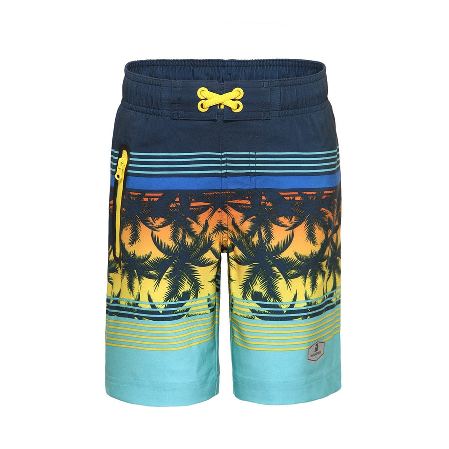 Boys' 4-Way Stretch Mesh Lined Swim Trunks Swimwear XS (4-5) / Tropical Leaves Rokka & Rolla