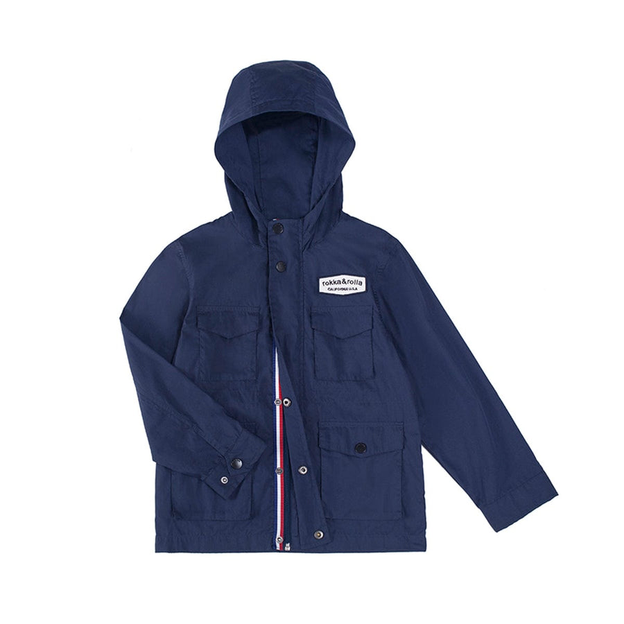 Boys' Lightweight Casual Zip-Up Field Jacket Coats & Jackets XS (4-5) / Dark Blue Rokka & Rolla