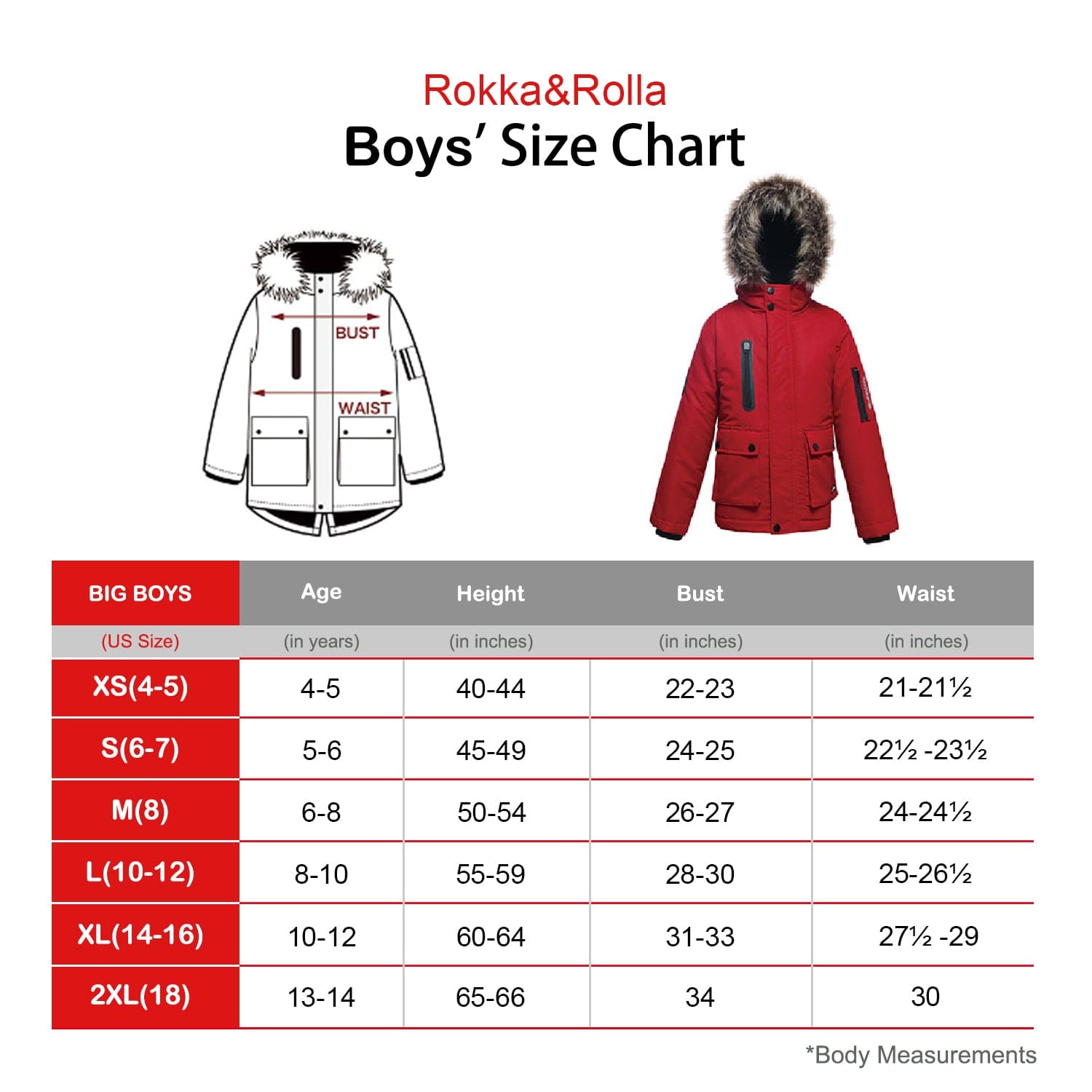 Hooded Parka Faux Fur - Tango Red - Rokka & Rolla