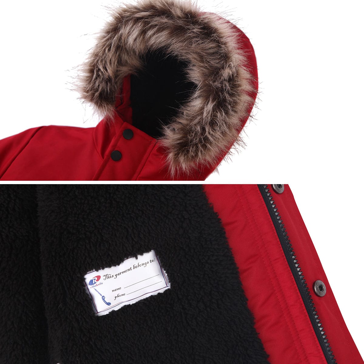 Boys' Parka Jacket with Faux Fur Insulated Hood Rokka & Rolla