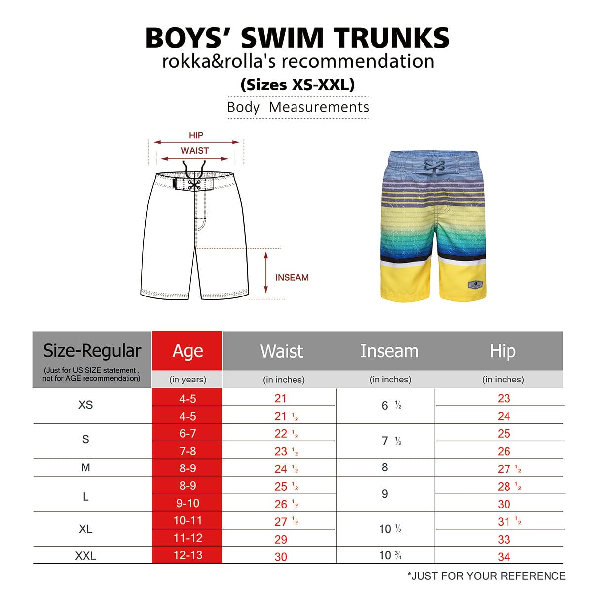 Boys' Quick Dry Mesh Lined Swim Trunks Swimwear Rokka & Rolla