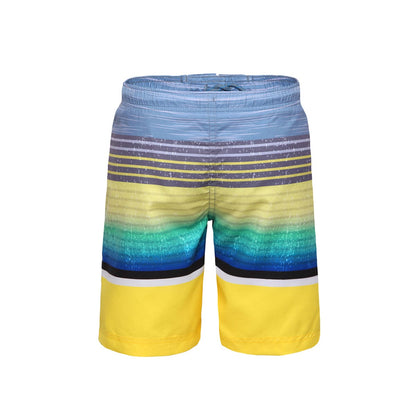 Boys' Quick Dry Mesh Lined Swim Trunks Swimwear XS (4-5) / Yellow Stripes Rokka & Rolla