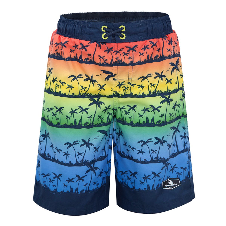 Boys' Quick Dry Mesh Lined Swim Trunks Swimwear XS (4-5) / Island Paradise Rokka & Rolla