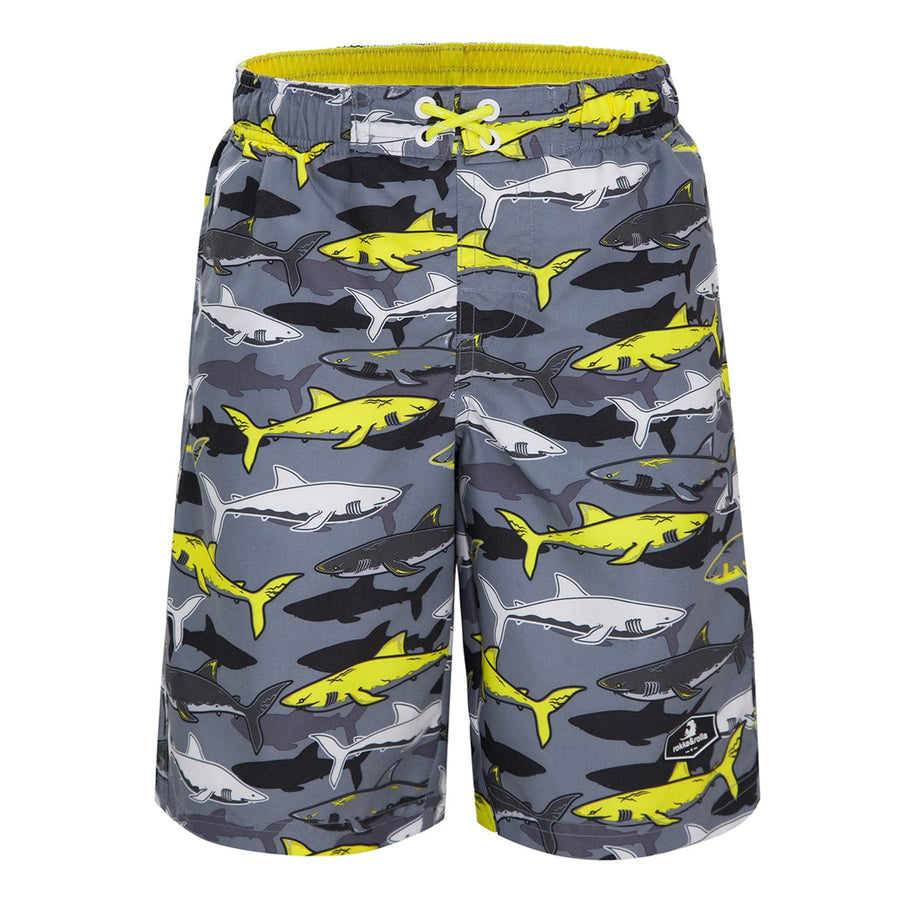 Boys' Quick Dry Mesh Lined Swim Trunks Swimwear XS (4-5) / Shark Fin Rokka & Rolla