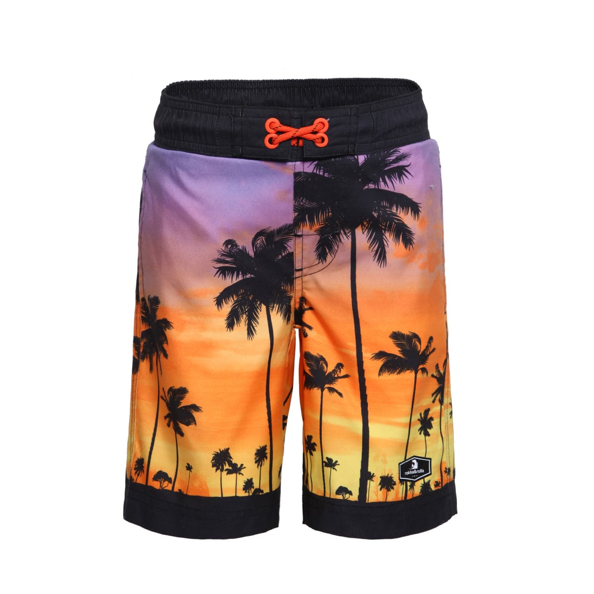 Boys' Quick Dry Mesh Lined Swim Trunks Swimwear XS (4-5) / Sunset Palm Rokka & Rolla