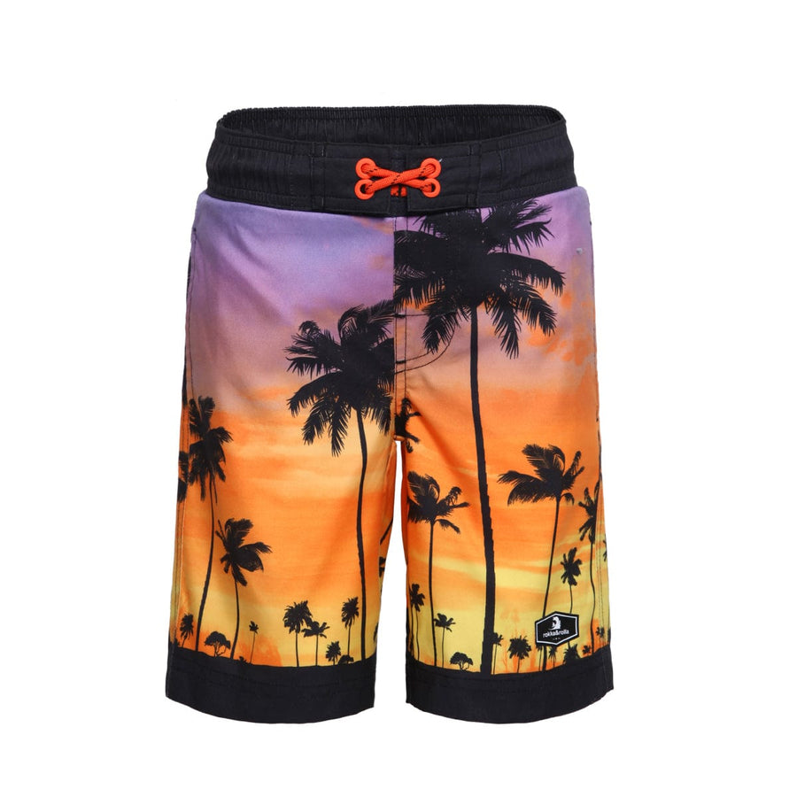 Boys' Quick Dry Mesh Lined Swim Trunks Swimwear XS (4-5) / Sunset Palm Rokka & Rolla