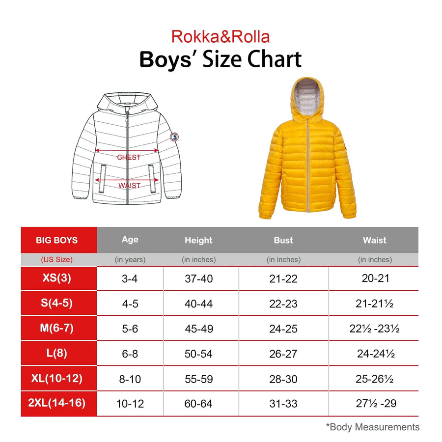 Boys' Ultra Light Packable Down Puffer Jacket Rokka & Rolla