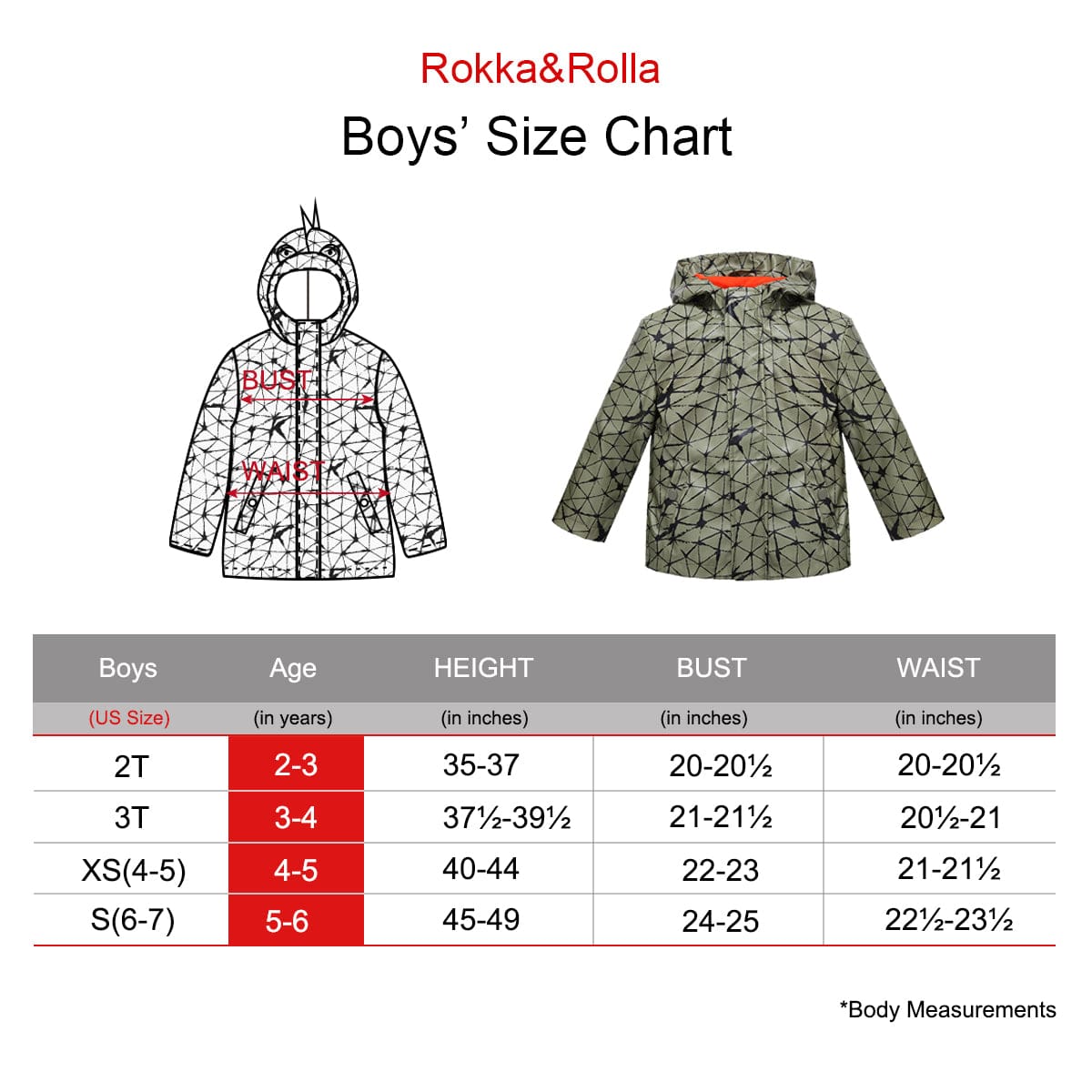 Boys' Waterproof Rubber Slicker Rain Jacket Rain Suits Rokka & Rolla