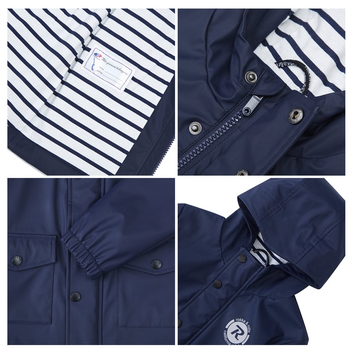 Boys' Waterproof Rubber Slicker Rain Jacket Rain Suits Rokka & Rolla