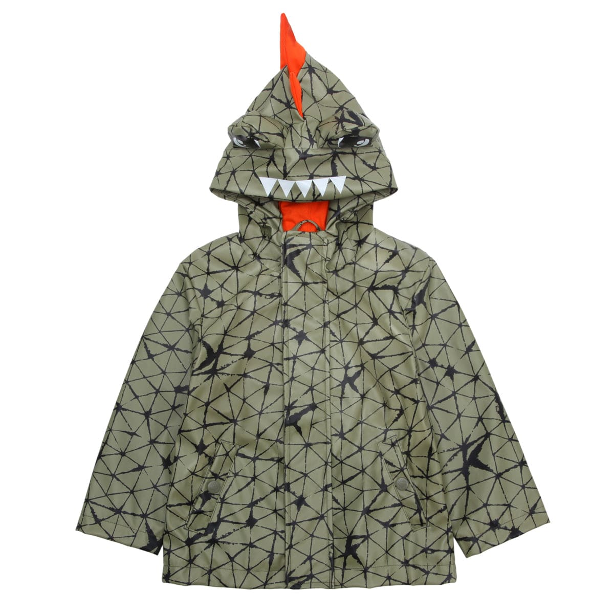 Boys' Waterproof Rubber Slicker Rain Jacket Rain Suits XS (4-5) / Olive Dyno Rokka & Rolla