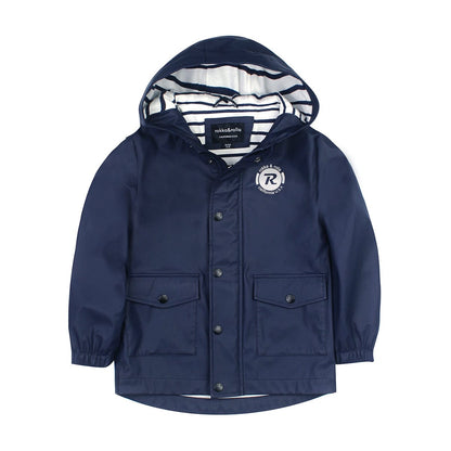 Boys' Waterproof Rubber Slicker Rain Jacket Rain Suits XS (4-5) / Peacoat Navy Rokka & Rolla