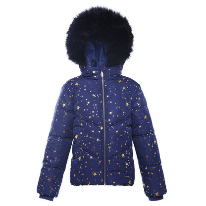 Girls' Heavyweight Puffer Jacket Bubble Coat XS (4-5) / Astral Aura Rokka & Rolla