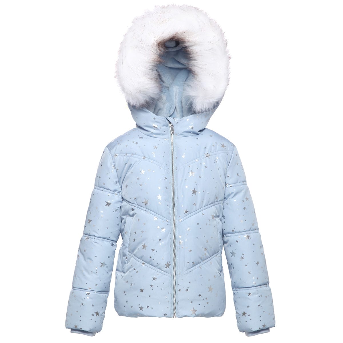 Girls' Heavyweight Puffer Jacket Bubble Coat XS (4-5) / Blue Fog Star Rokka & Rolla