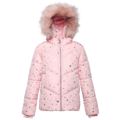 Girls' Heavyweight Puffer Jacket Bubble Coat XS (4-5) / Crystal Rose Rokka & Rolla