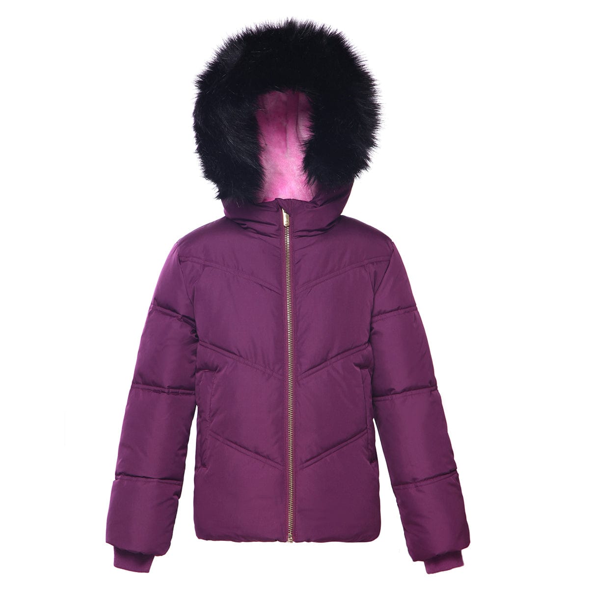 Girls' Heavyweight Puffer Jacket Bubble Coat XS (4-5) / Plush Plum Rokka & Rolla