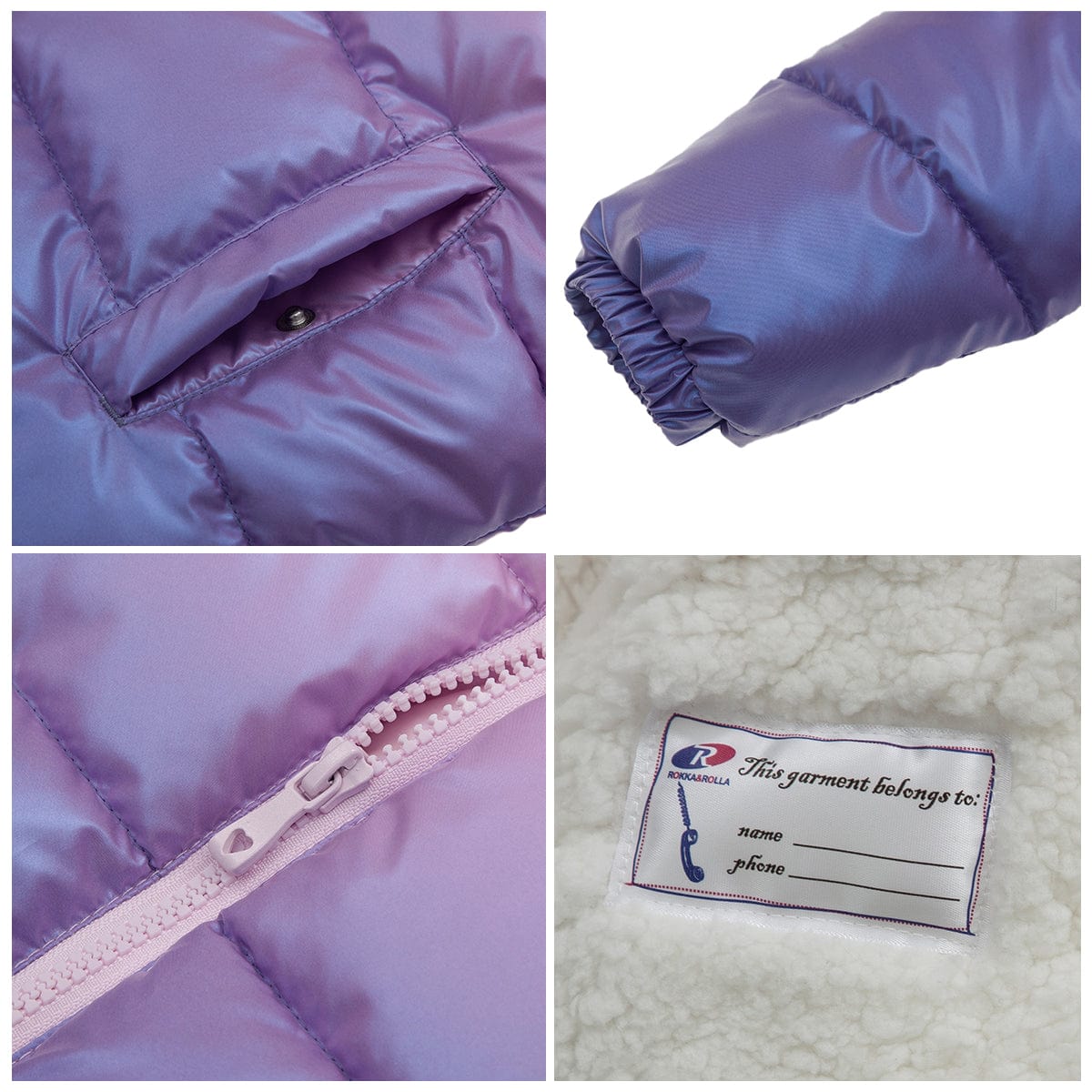 Girls' Heavyweight Puffer Jacket Sherpa Lined Bubble Coat Coats & Jackets Rokka & Rolla